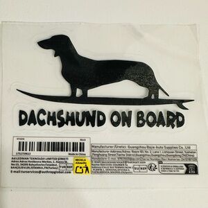 Dachshund On Board Car Decal